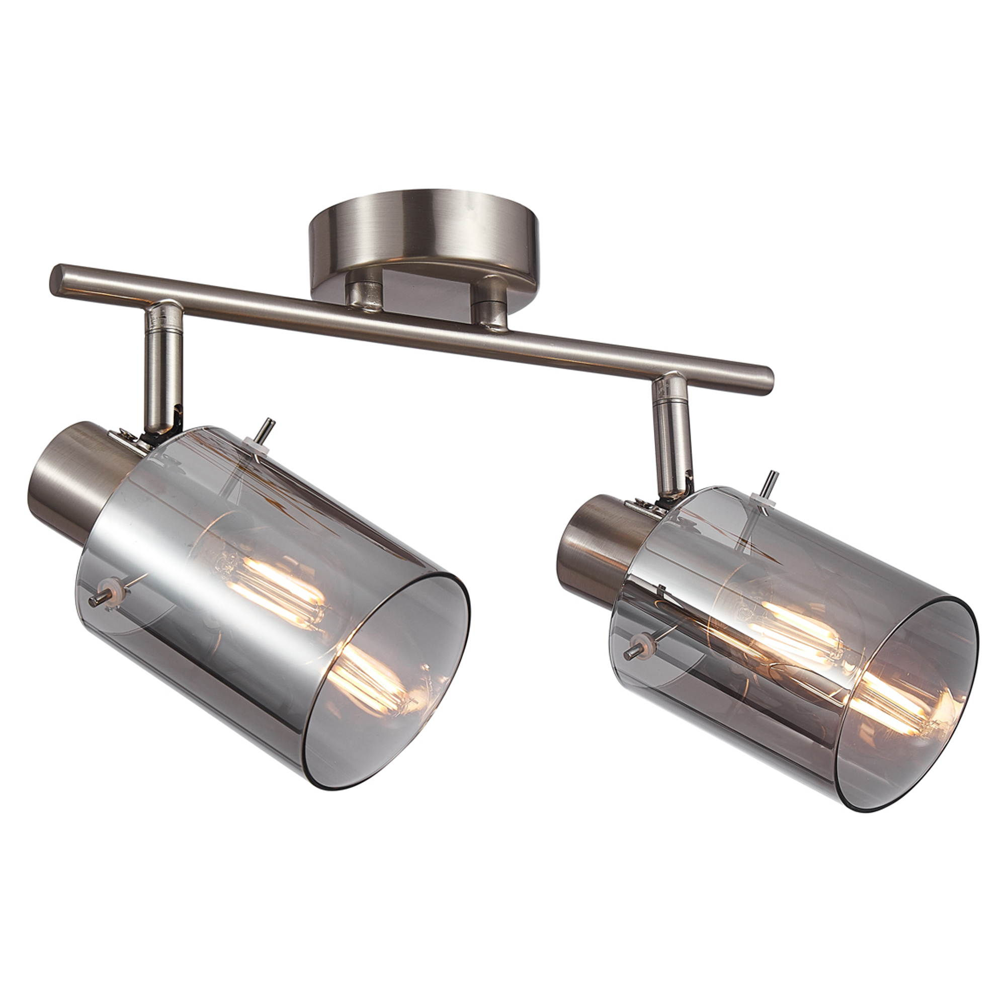 Taklampe Lunessa Duo Røyk, Sølv Blank