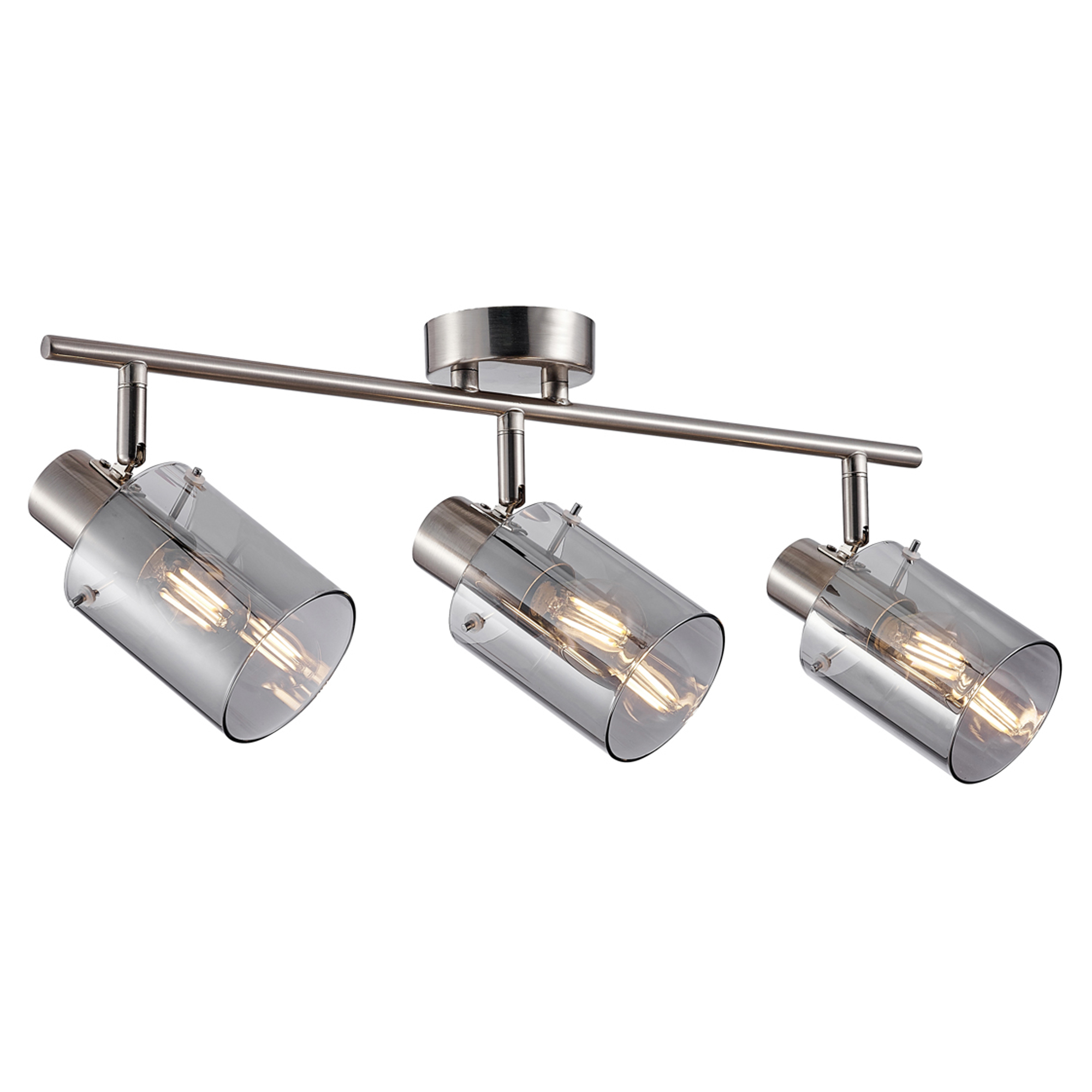 Taklampe Lunessa Trio Røyk, Sølv Blank