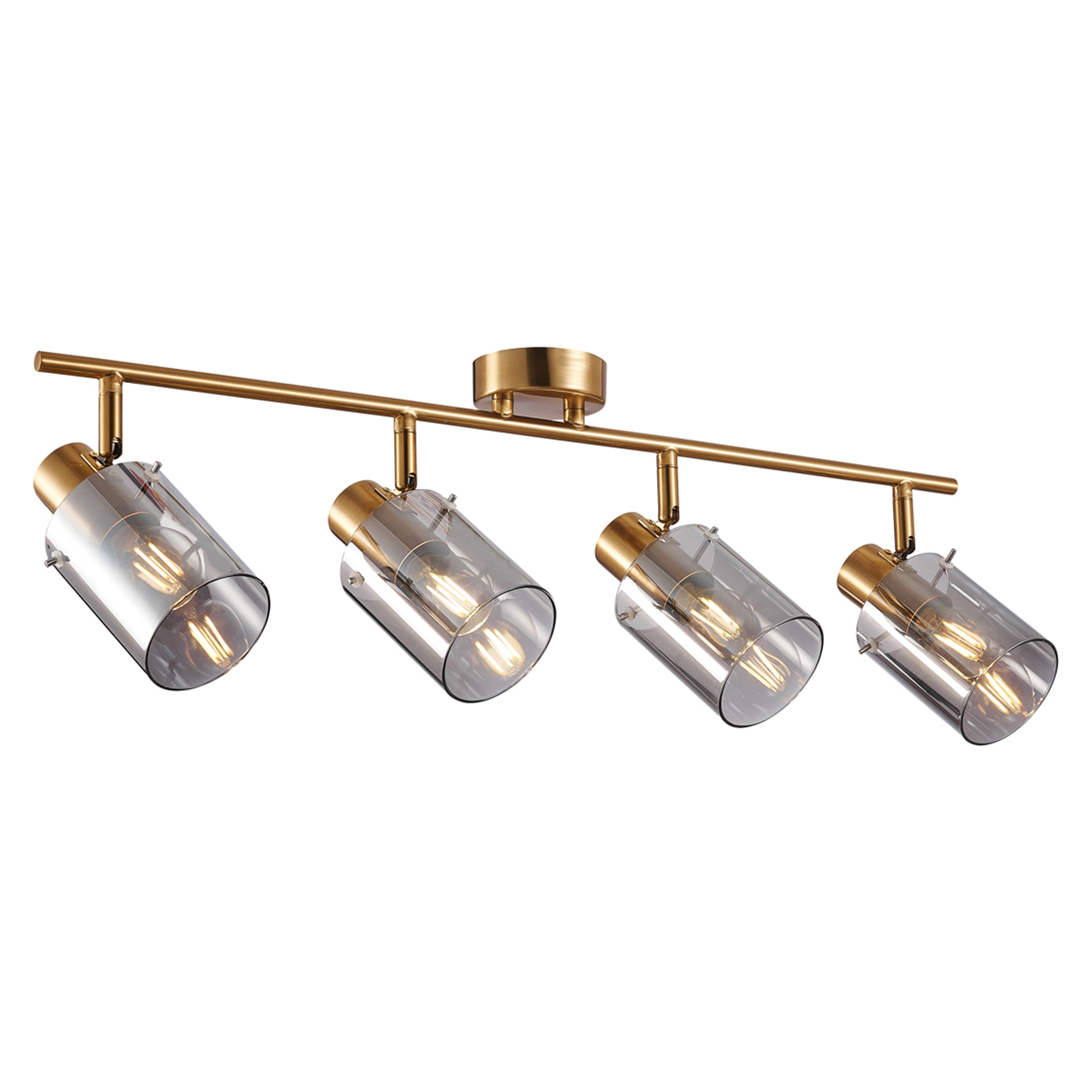 Taklampe Lunessa Penta Røyk, Messing Blank