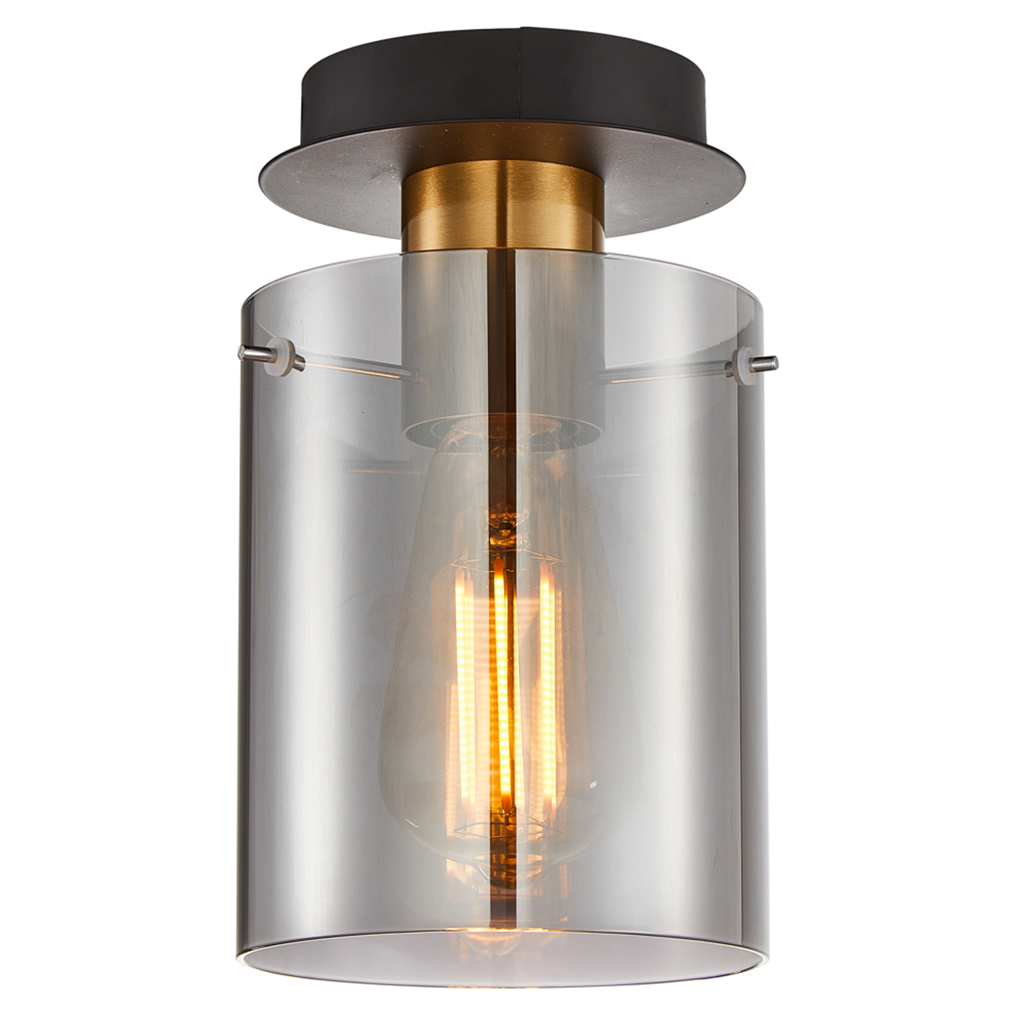 Taklampe Lunessa Røyk, Messing Blank
