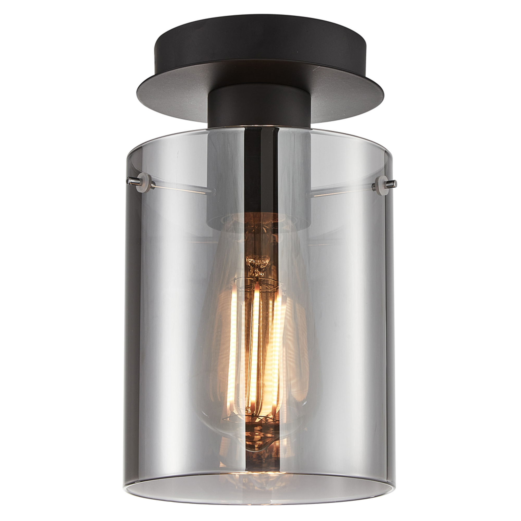 Taklampe Lunessa Røyk, Svart Blank