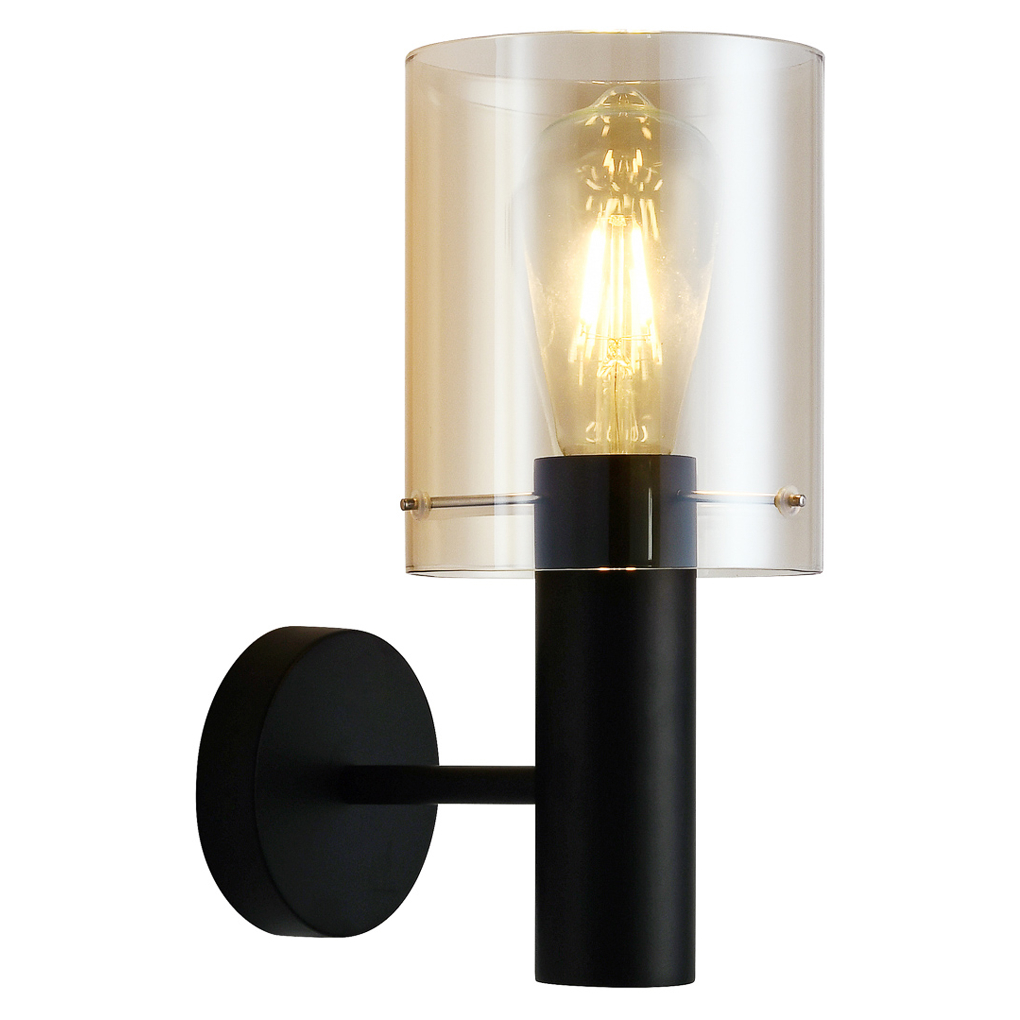 Vegglampe Lunessa Opp Rav, Svart Blank