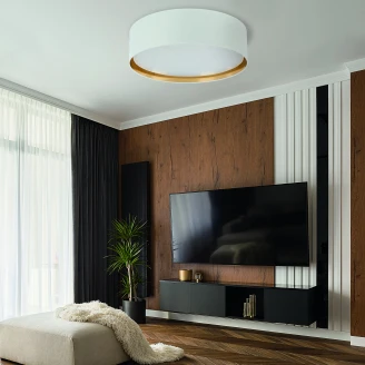 Taklampe Ilora Hvit, Gull Matt Ø 60 cm