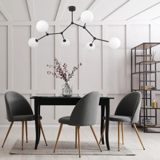 Taklampe <strong>Viona</strong>  Hexa Svart, Hvit Matt