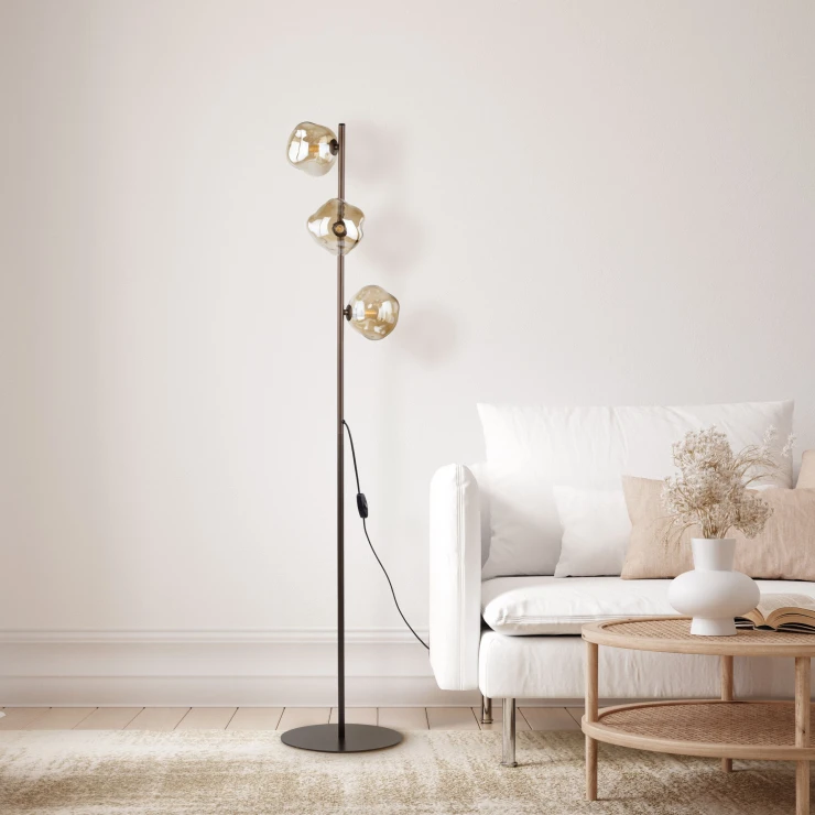 Gulvlampe Ardea Trio Brun Blank