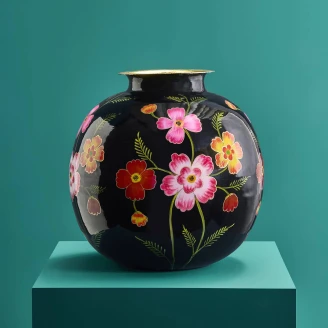 Werner Voss Vase Lorea Svart, Flerfarget Blank
