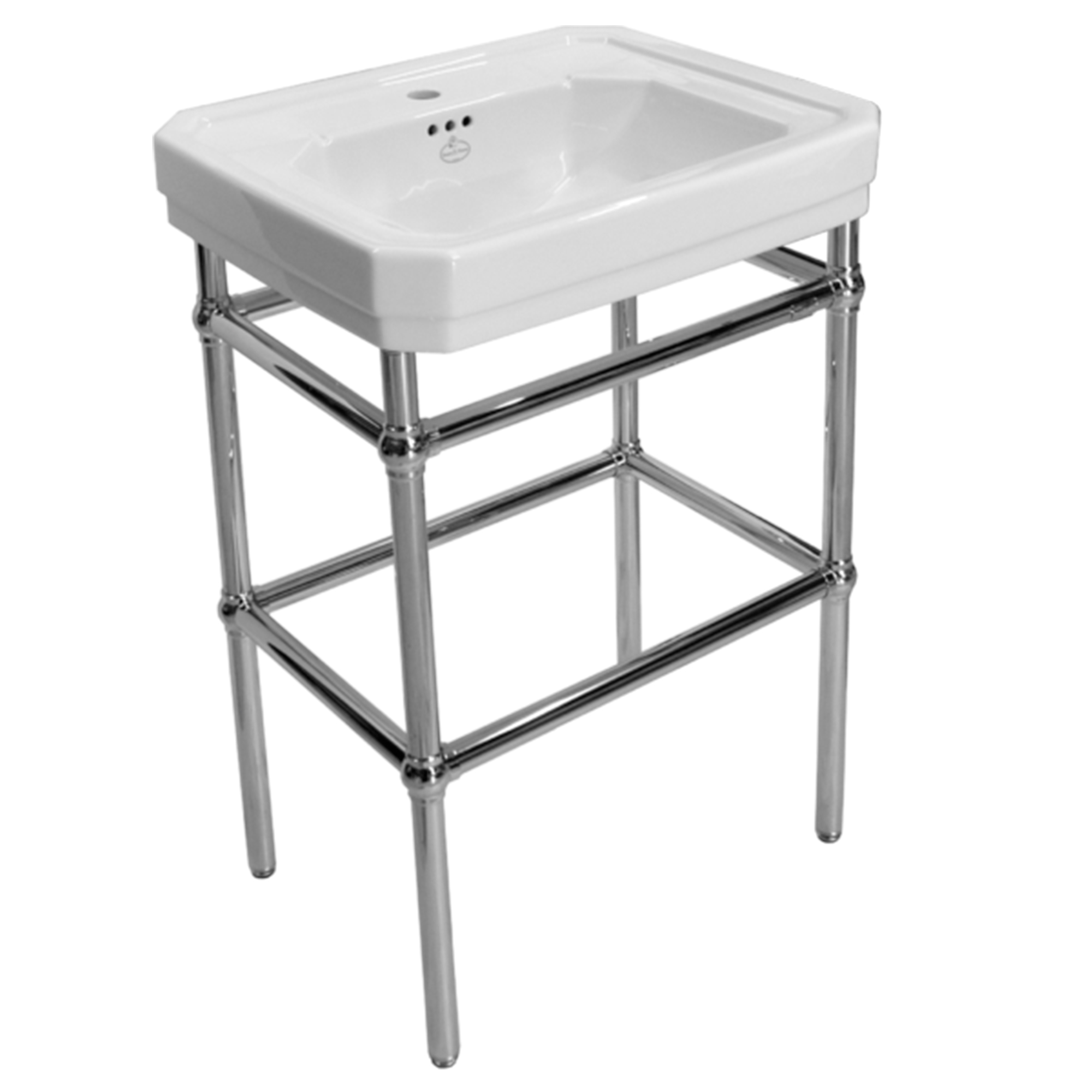 Kenny&Mason Servant New York Hvit Blank 63 cm med Kromstativ 1 Kranhull