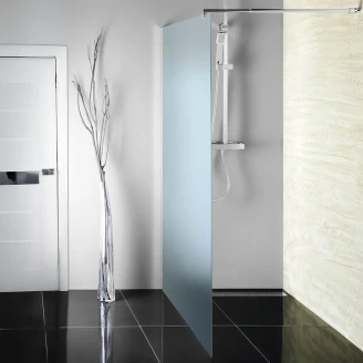 Dusjvegg <strong>Lirio</strong>  Krom Blank 6 mm 110x190 cm Tegelglas