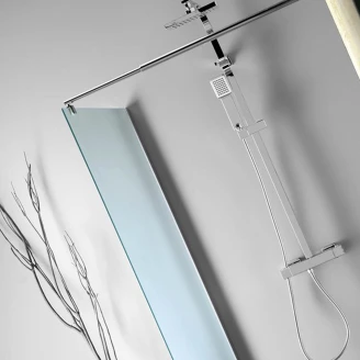 Dusjvegg Lirio Krom Blank 6 mm 90x190 cm Tegelglas