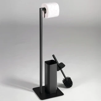 Toalettpapirholder & børste <strong>Holda</strong>  Svart Matt