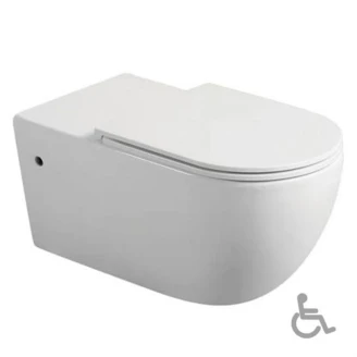 Bathco Handicaptilpasset Vegghengt Toalett <strong>Okinawa</strong>  Hvit Blank