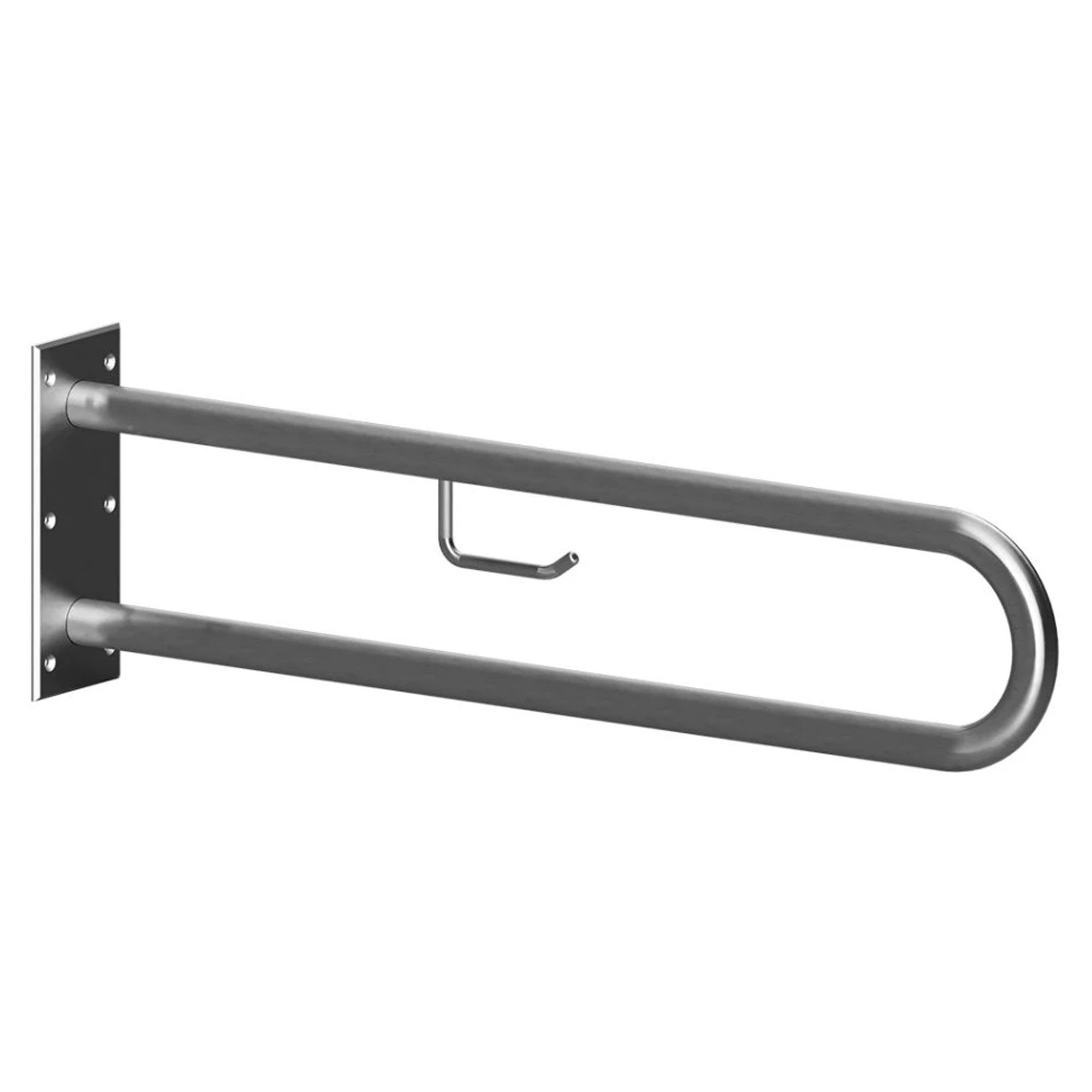 Støttegrep med Toalettpapirholder Steda 75 cm Dobbel Krom Matt Uten Deksel