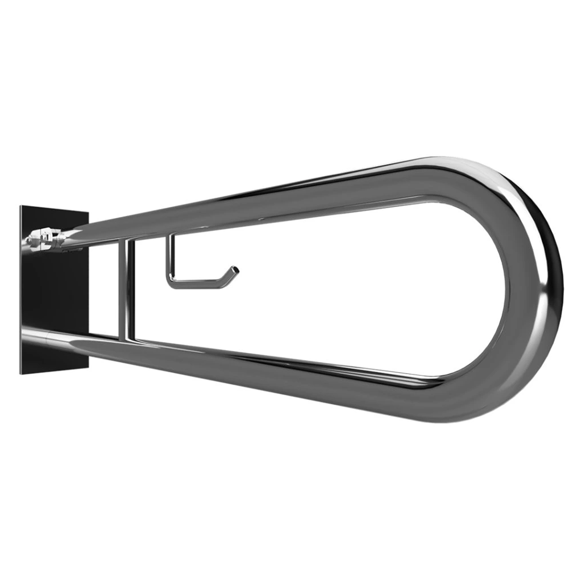 Sammenleggbart Støttegrep med Toalettpapirholder Steda 81 cm Dobbel Krom Blank