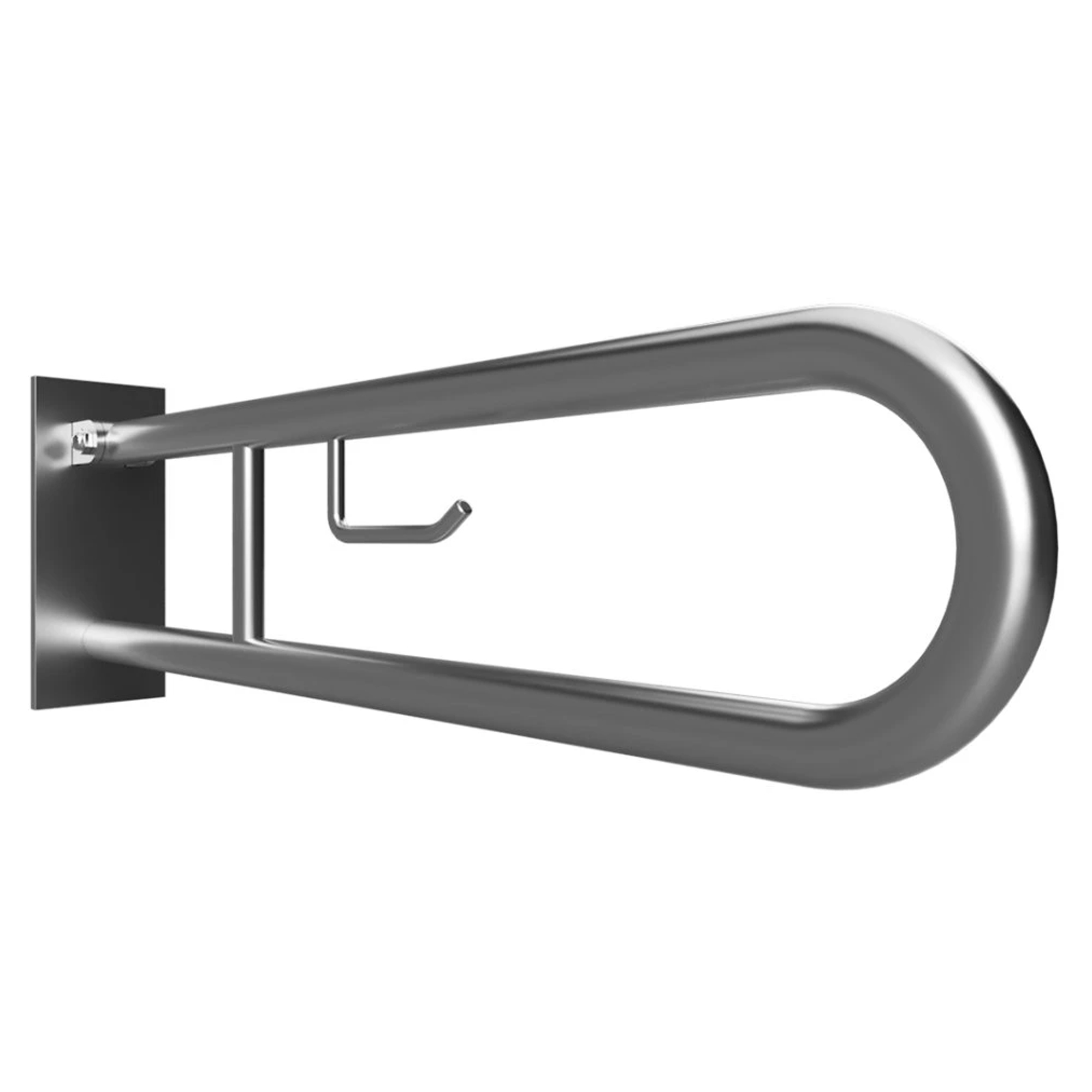 Sammenleggbart Støttegrep med Toalettpapirholder Steda 81 cm Dobbel Krom Matt