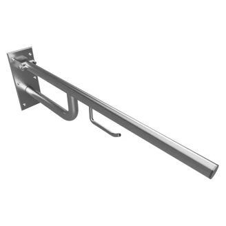 Sammenleggbart Støttegrep med Toalettpapirholder <strong>Steda</strong>  76 cm Krom Matt Uten Deksel