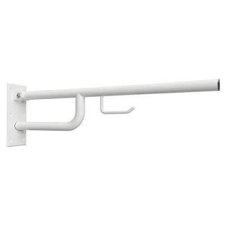 Sammenleggbart Støttegrep med Toalettpapirholder <strong>Steda</strong>  76 cm Hvit Matt Uten Deksel
