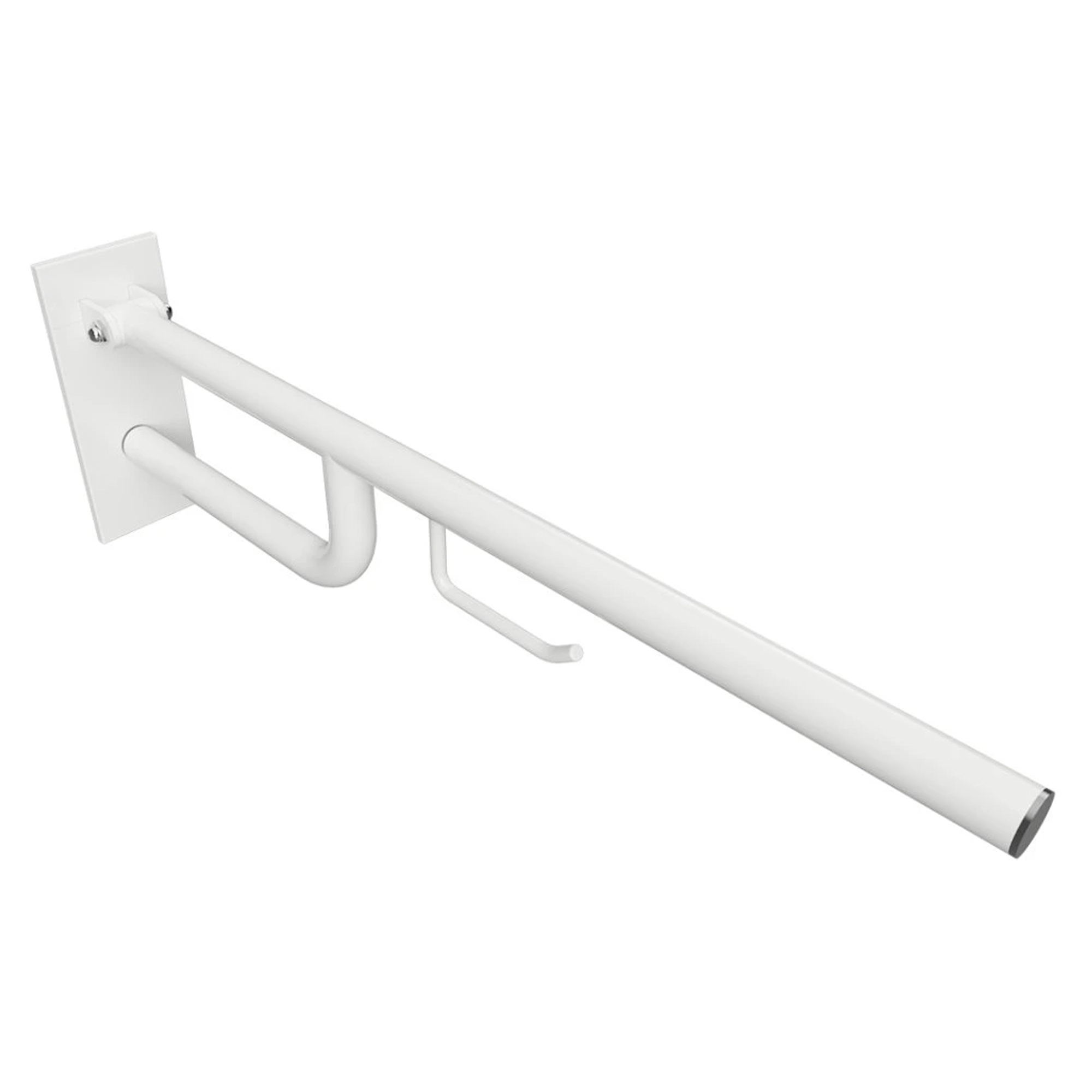 Sammenleggbart Støttegrep med Toalettpapirholder Steda 76 cm Hvit Matt