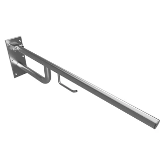 Sammenleggbart Støttegrep med Toalettpapirholder <strong>Steda</strong>  85 cm Krom Matt Uten Deksel