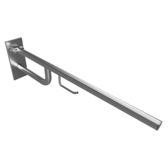Sammenleggbart Støttegrep med Toalettpapirholder <strong>Steda</strong>  85 cm Krom Matt