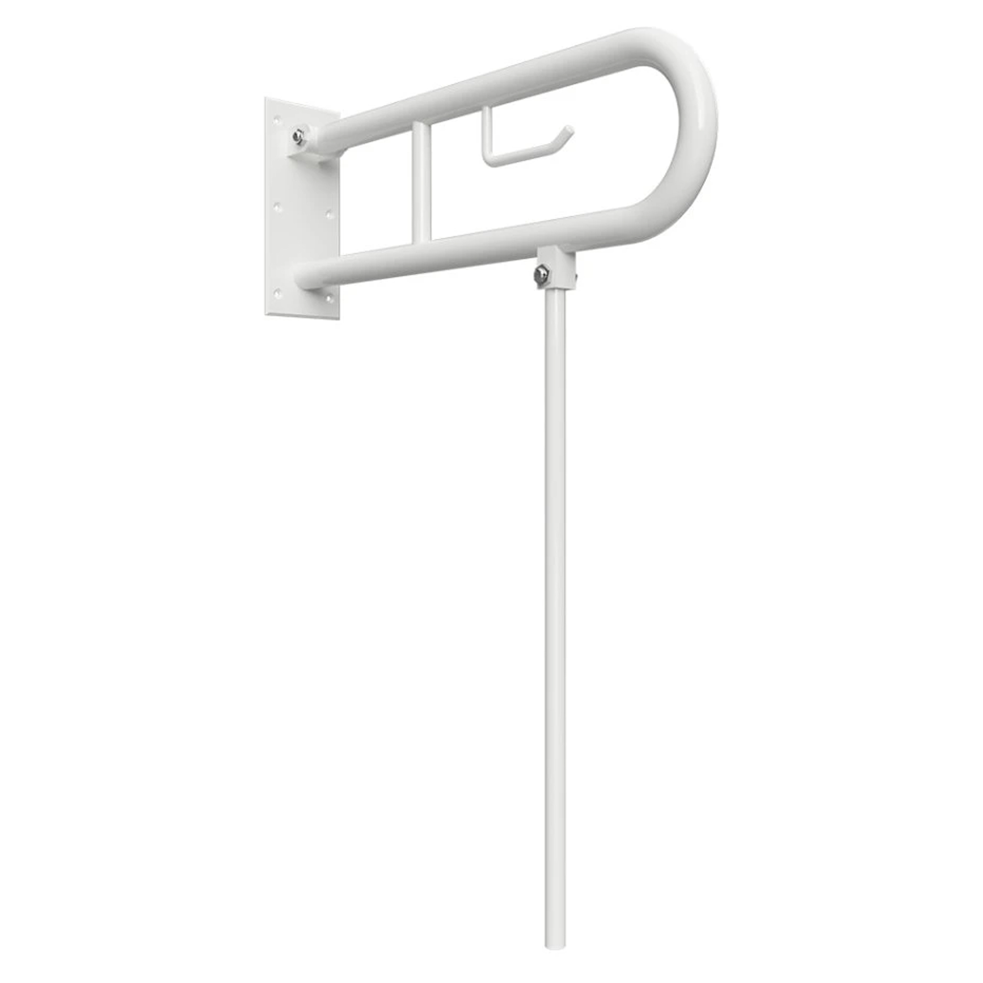 Sammenleggbart Støttegrep & Ben med Toalettpapirholder Steda 60 cm Dobbel Hvit Matt Uten Deksel