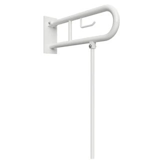 Sammenleggbart Støttegrep & Ben med Toalettpapirholder <strong>Steda</strong>  81 cm Dobbel Hvit Matt