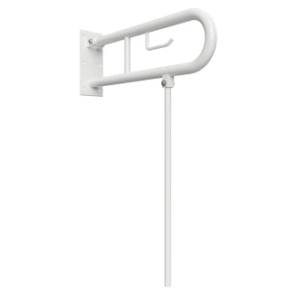 Sammenleggbart Støttegrep & Ben med Toalettpapirholder <strong>Steda</strong>  85 cm Dobbel Hvit Matt Uten Deksel