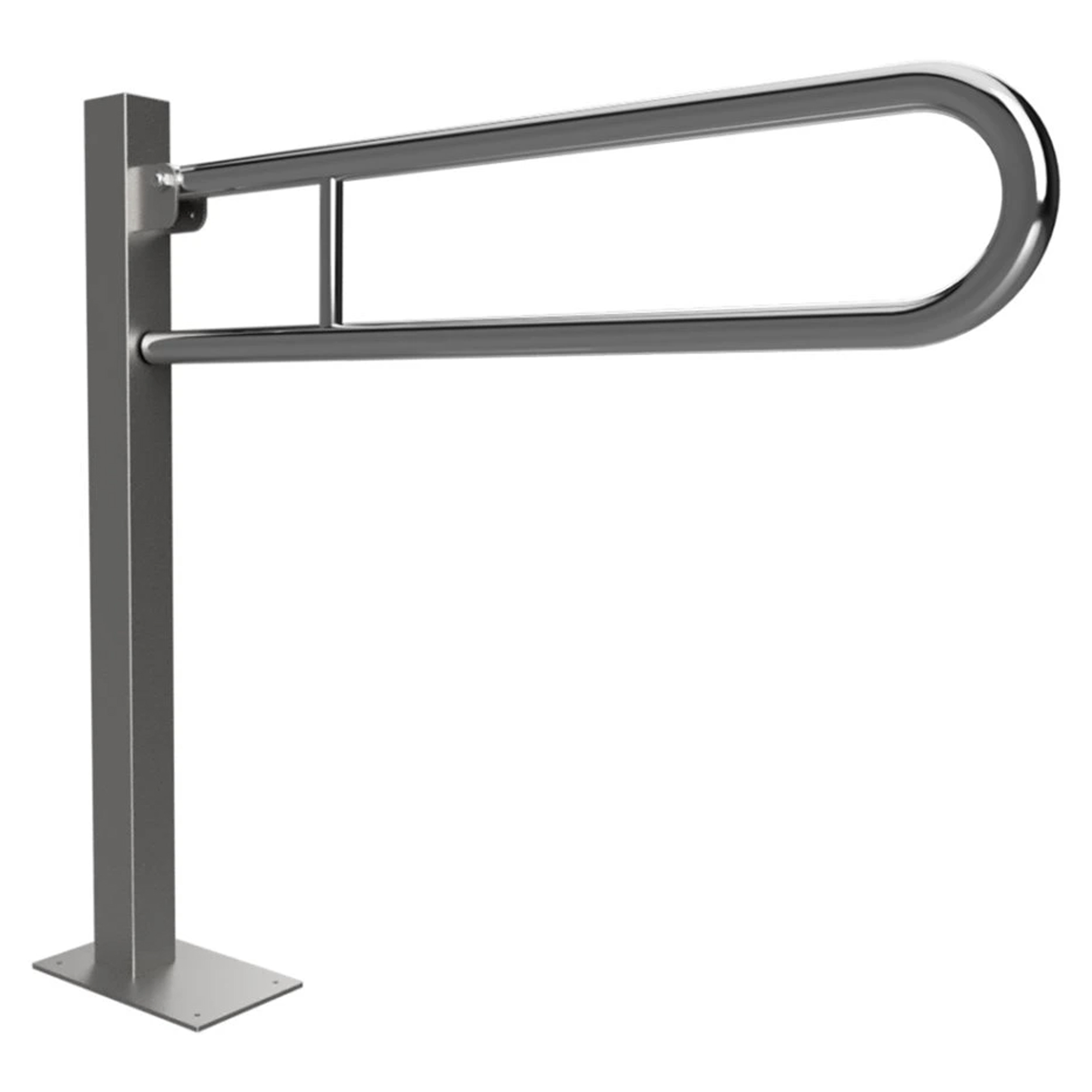 Sammenleggbart Støttegrep Gulvmontert Steda 81 cm Krom Blank Uten Deksel