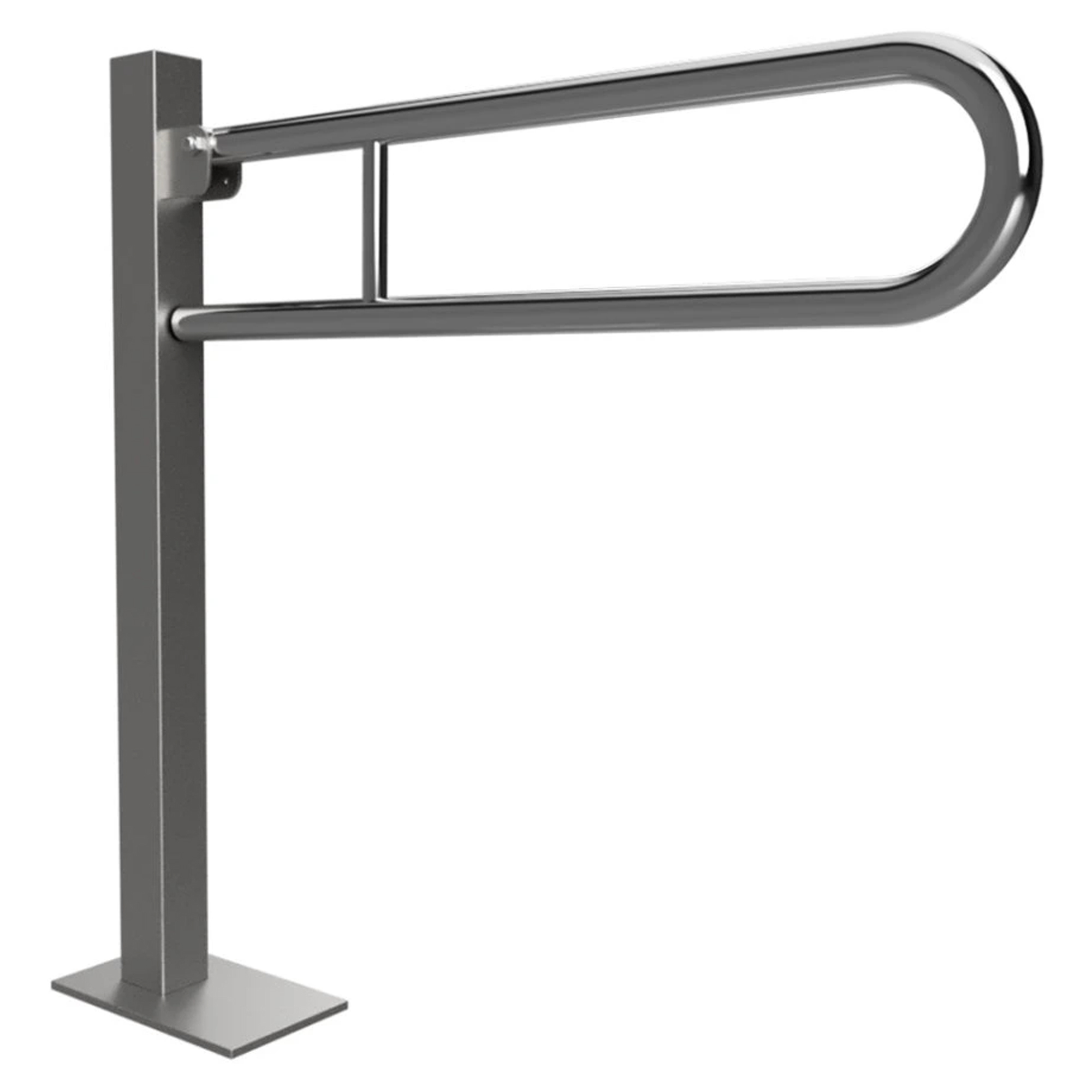 Sammenleggbart Støttegrep Gulvmontert Steda 81 cm Krom Blank