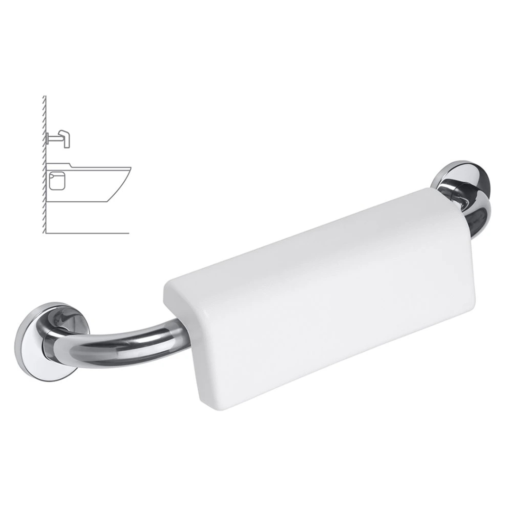 Ryggstøtte for Toalettstol Steda 50 cm Krom Blank