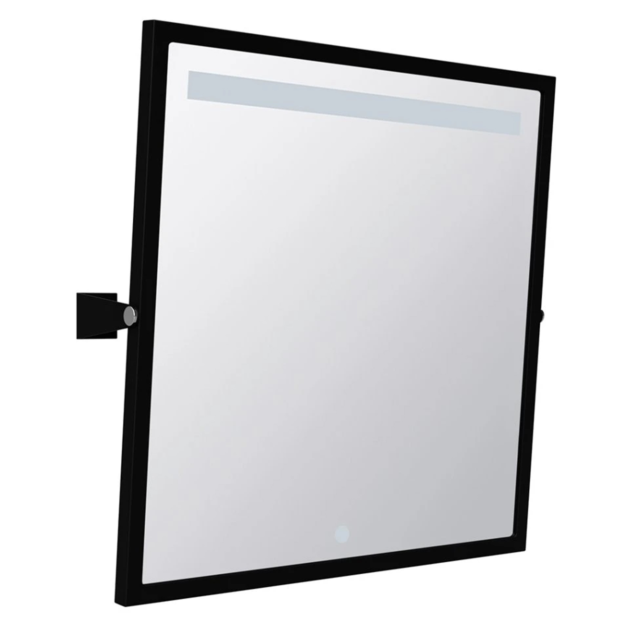 Speil med LED Belysning Steda Svart Matt 60x60 cm