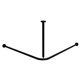 Hjørne Dusjforhengstang <strong>Steda</strong>  90 cm Svart Matt