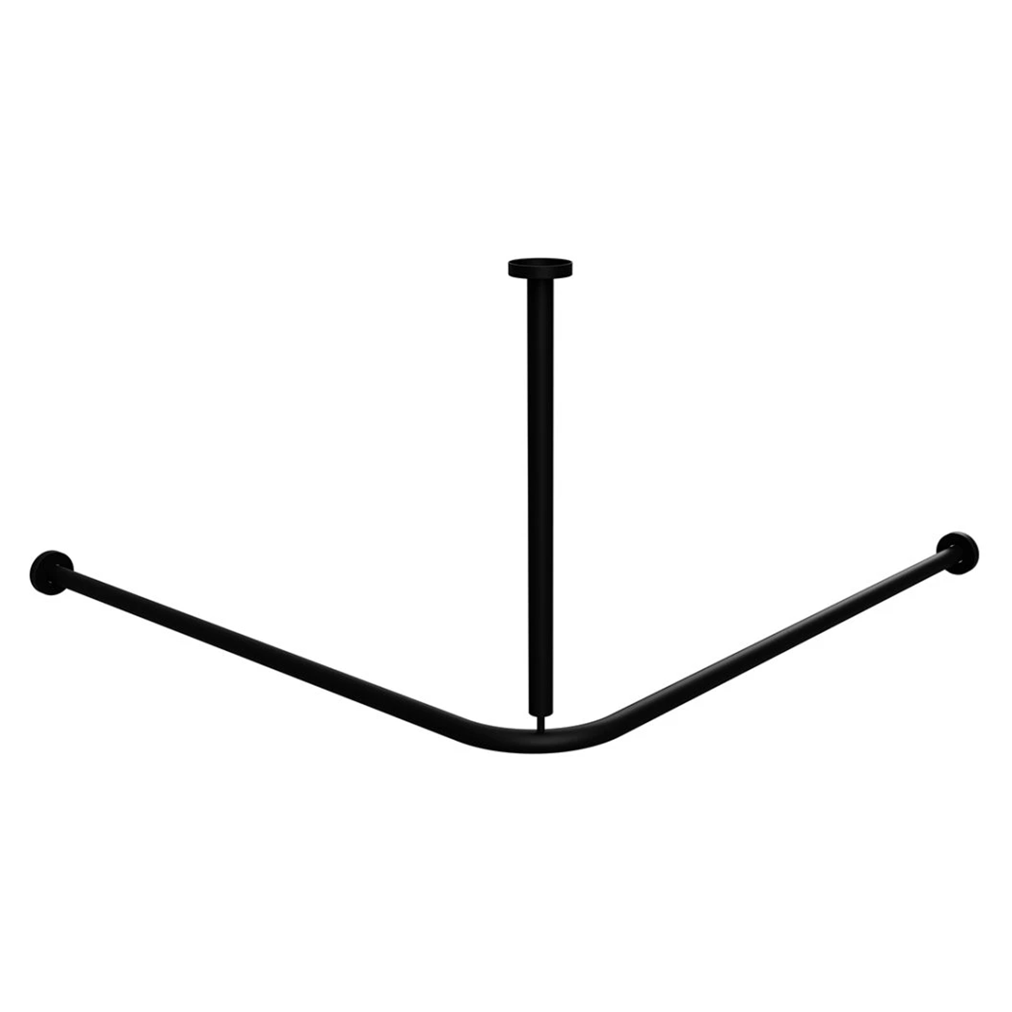 Hjørne Dusjforhengstang Steda 90 cm Svart Matt