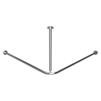 Hjørne Dusjforhengstang <strong>Steda</strong>  130 cm Krom Blank