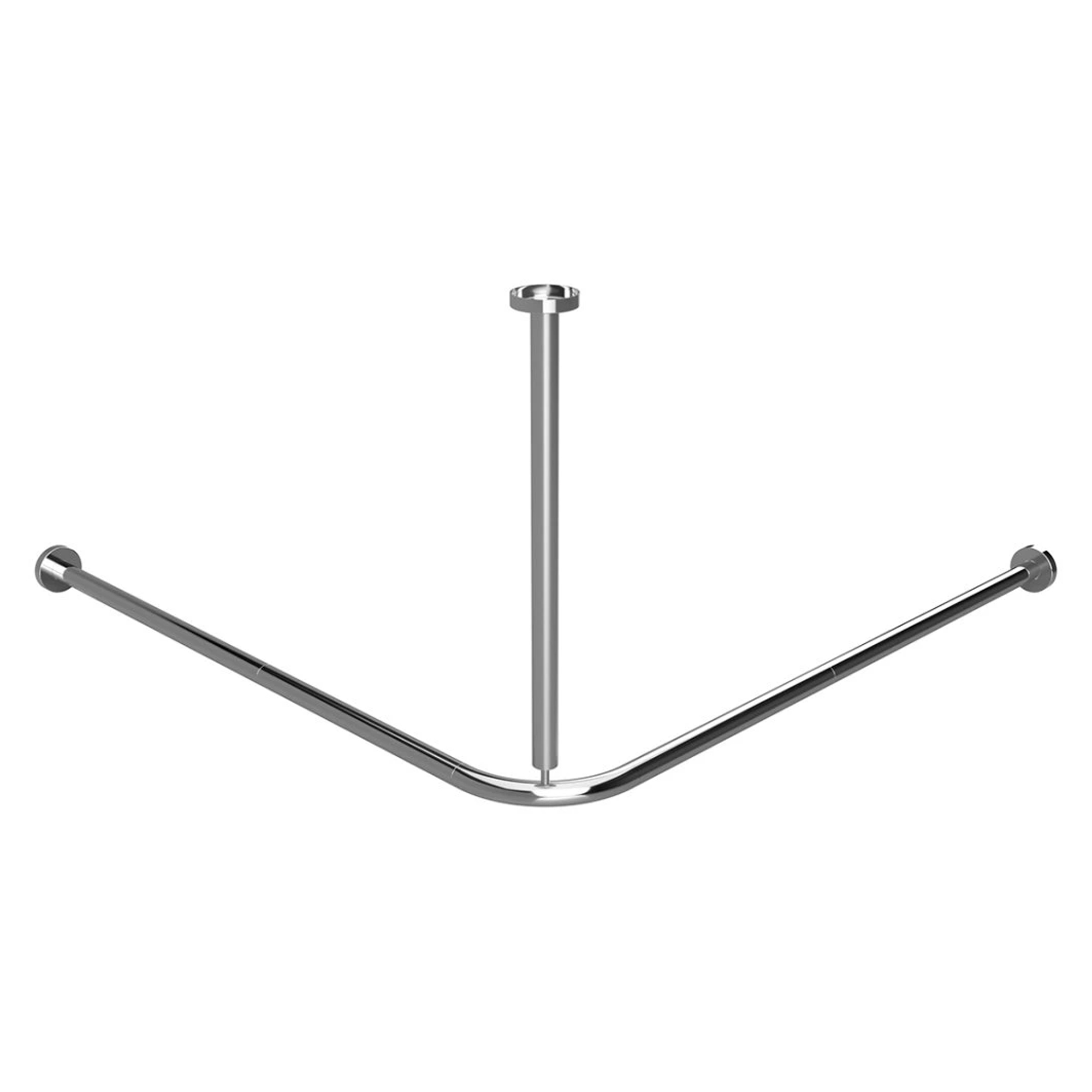 Hjørne Dusjforhengstang Steda 130 cm Krom Blank