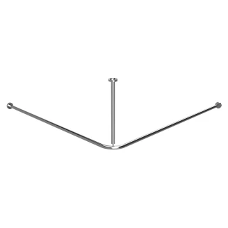 Hjørne Dusjforhengstang <strong>Steda</strong>  140 cm Krom Blank
