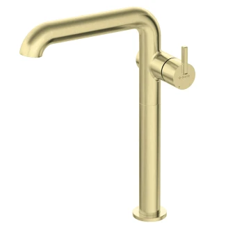 Håndvaskarmatur med Rektangulær Pibe Høj <strong>Silia</strong>  Guld Mat