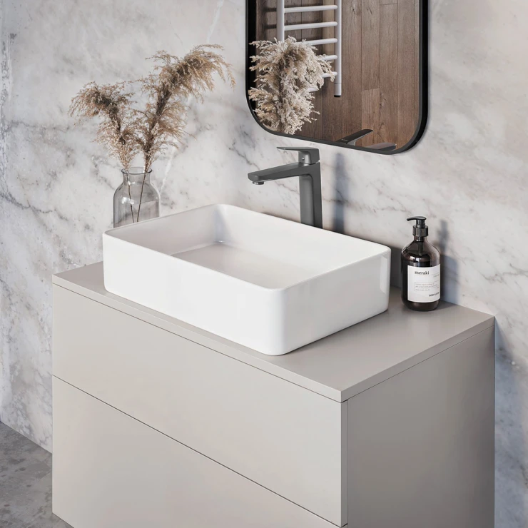 Servantsskap Prizma Beige Matt 60 cm med Benkeplate