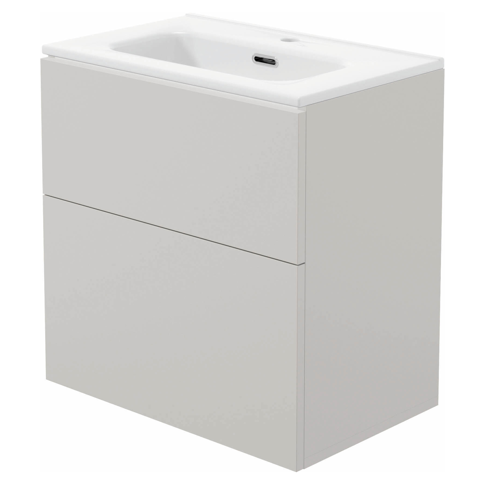 Servantsskap Prizma Beige Matt 60 cm med Servant Hvit Blank