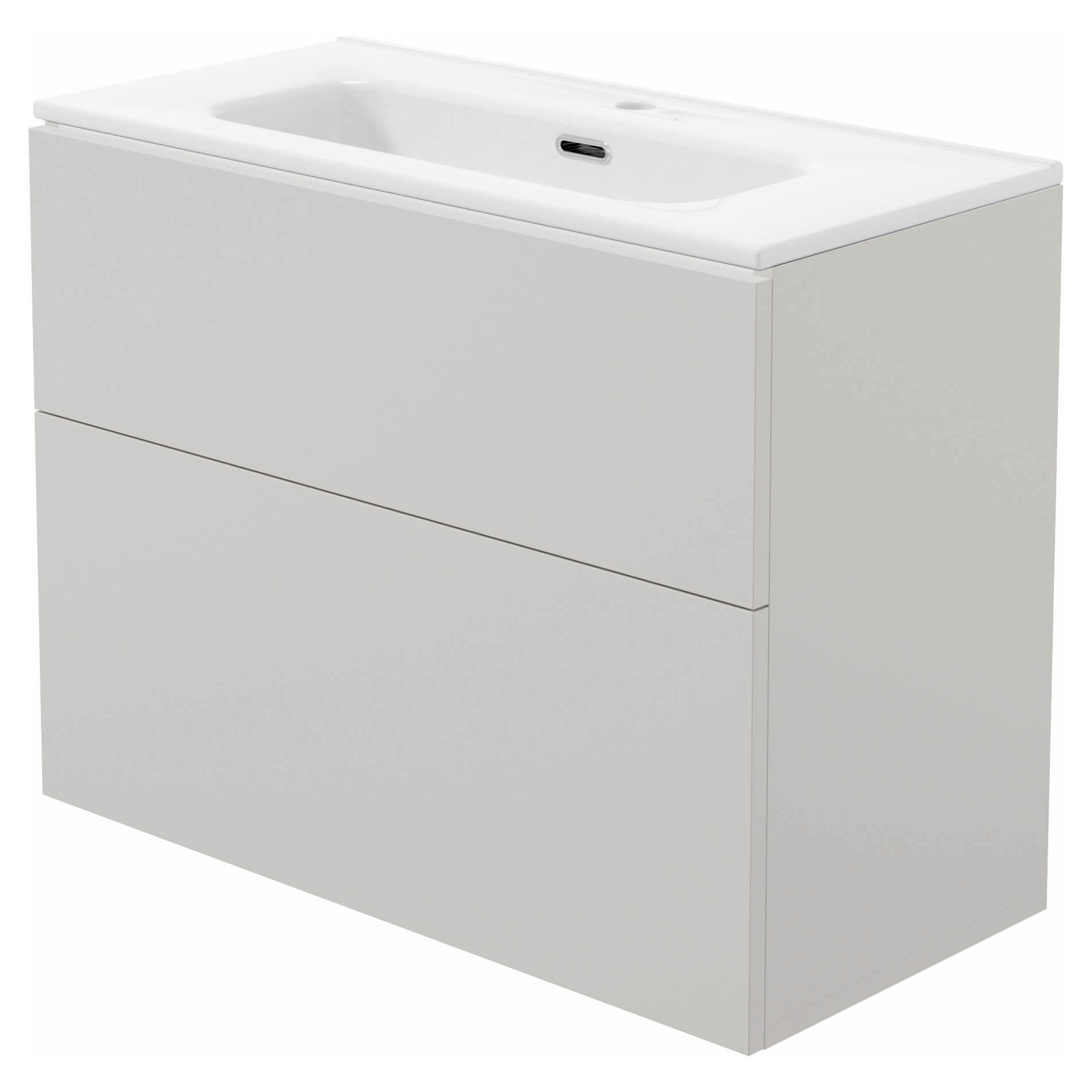 Servantsskap Prizma Beige Matt 80 cm med Servant Hvit Blank