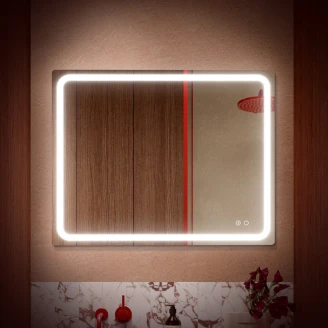 Speil <strong>Elow</strong>  med LED-belysning 100x80 cm