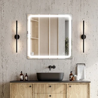 Speil <strong>Elow</strong>  med LED-belysning 80x80 cm