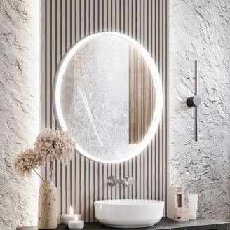 Speil <strong>Jexi</strong>  med LED-belysning Ø 80 cm