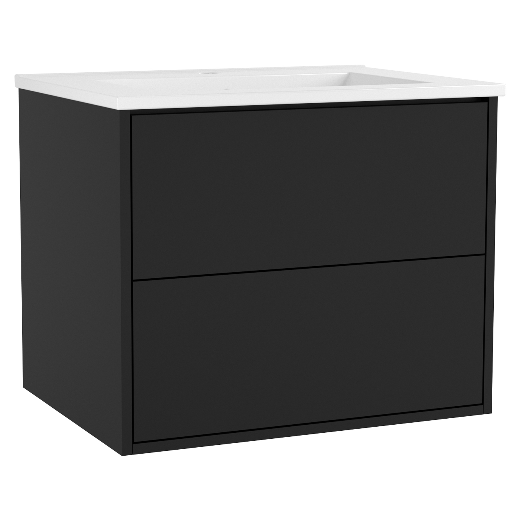 Servantskap Odea Svart Matt 60 cm med Servant Hvit Blank