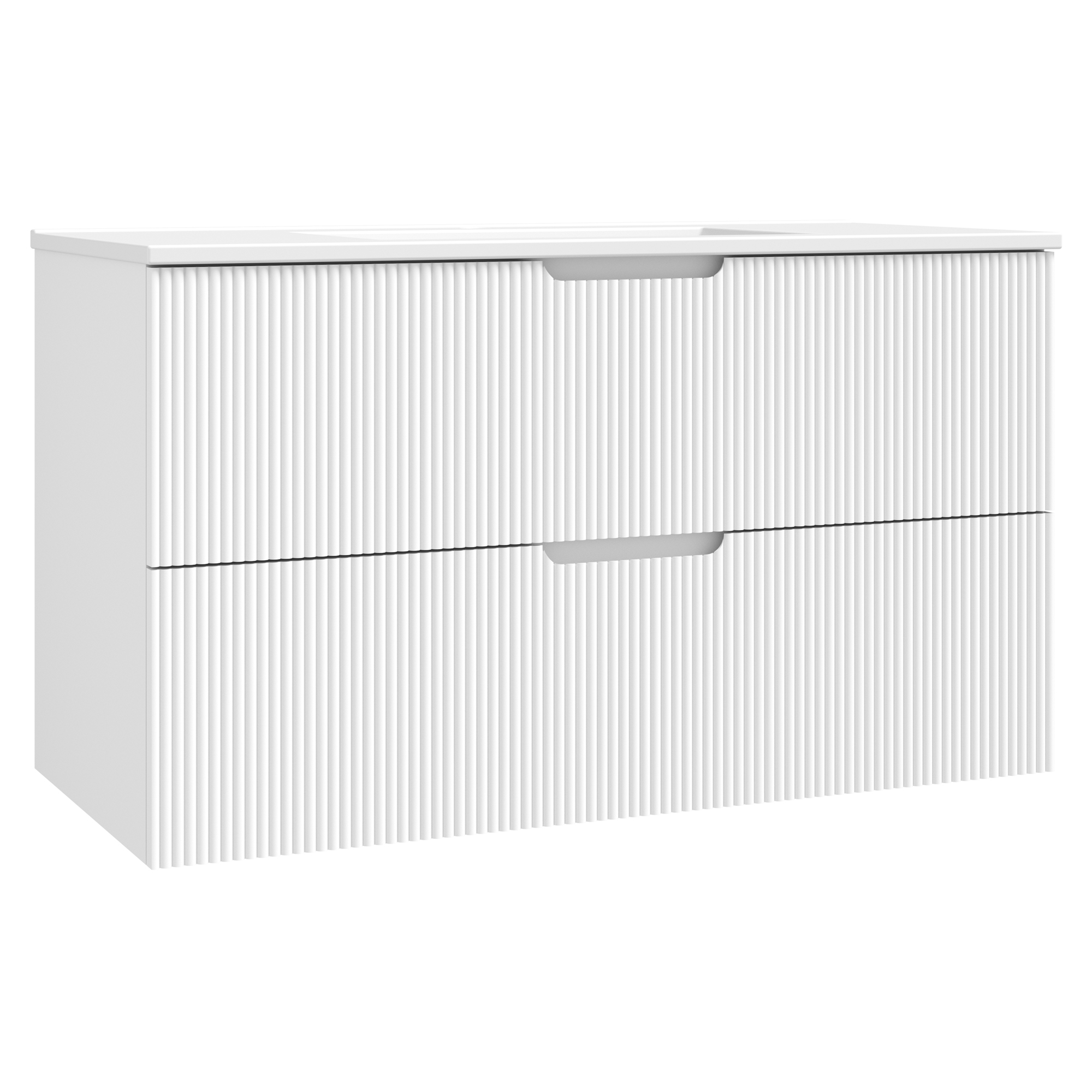 Servantskap Asta Hvit Matt 100 cm med Servant Hvit Blank