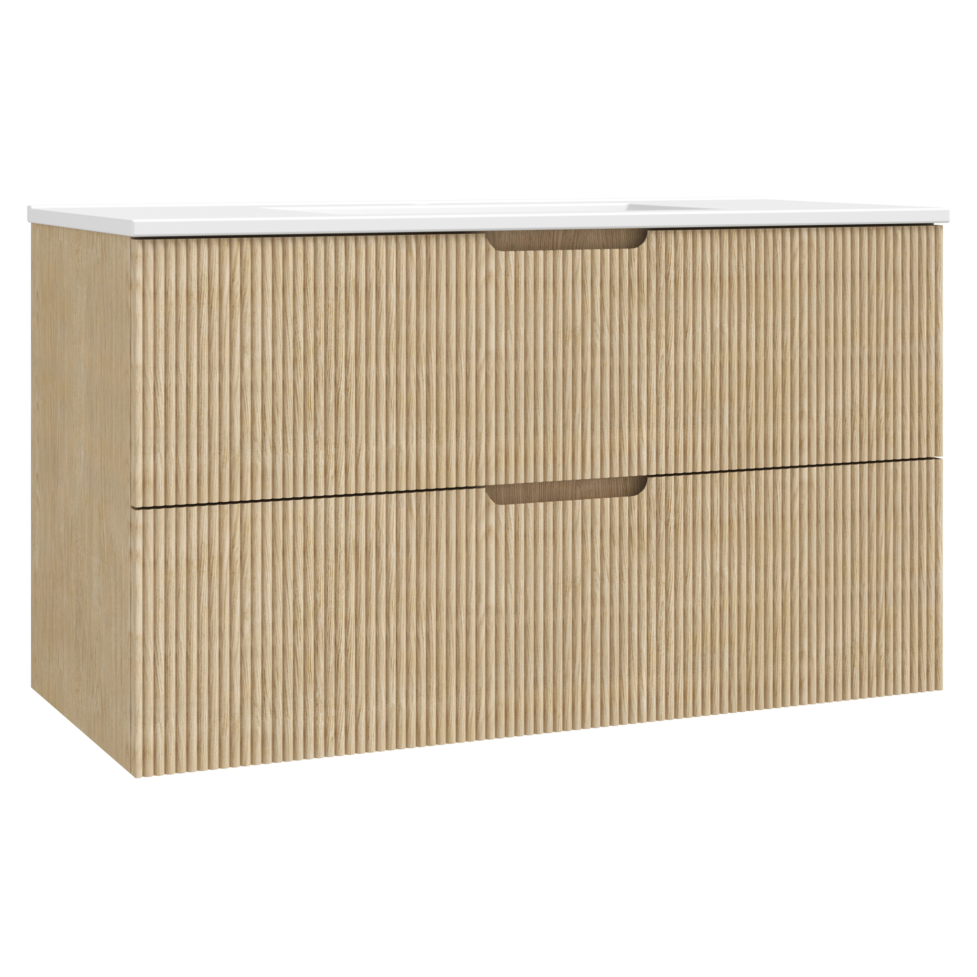 Servantskap Asta Tre Lys Matt 100 cm med Servant Hvit Blank