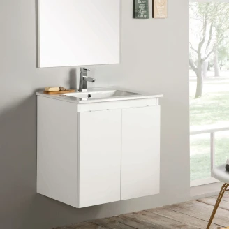 Servantskap <strong>Virma</strong>  Hvit Matt 60 cm med Servant Hvit Blank