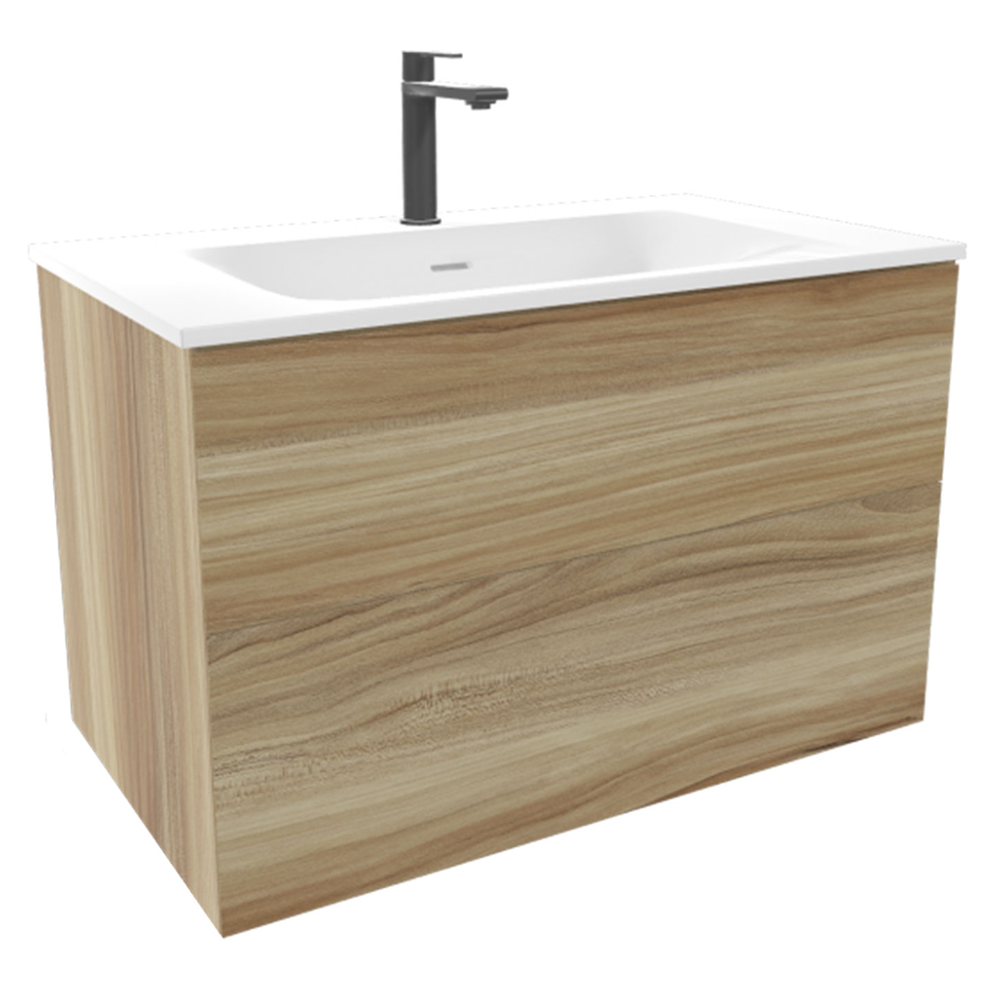 Servantskap Rima Naturlig Eik Matt 80 cm med Servant Hvit Blank