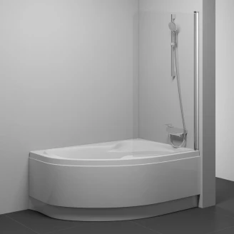 Badekarvegg <strong>Rosa</strong> Krom Blank 100x150 cm Høyre