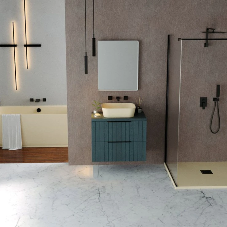 Gjutmarmor Badekar Marcelle Beige Matt 170x75 cm