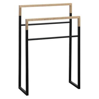 Frittstående håndkleholder <strong>Soppio</strong>  Svart-Ek Matt 55x80 cm